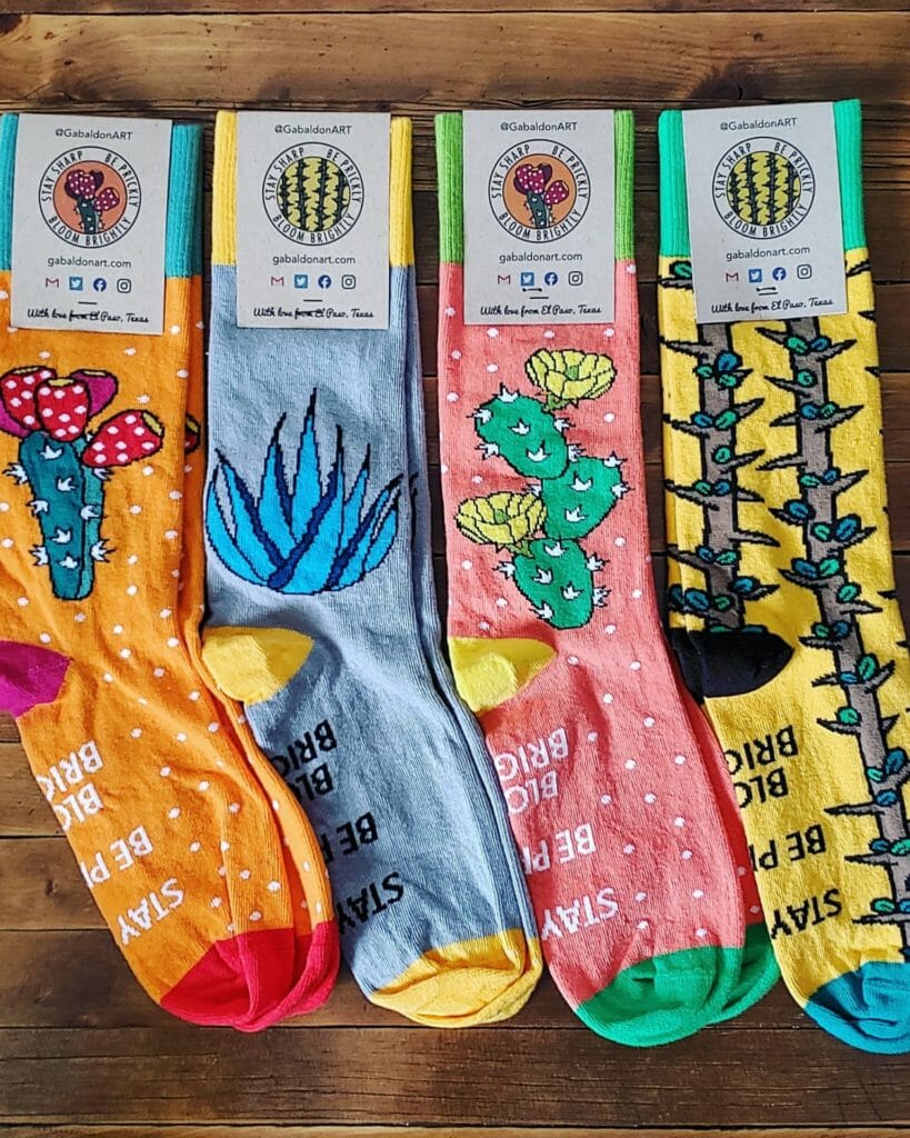 Gabaldon Art Paints Views of El Paso In A Positive Light with Custom Socks 4 Gabaldon art el paso texas